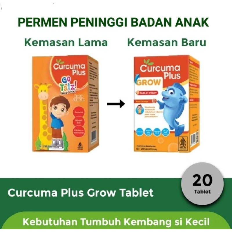 GO TALZ Curcuma Grow tablet hisap peninggi badan anak