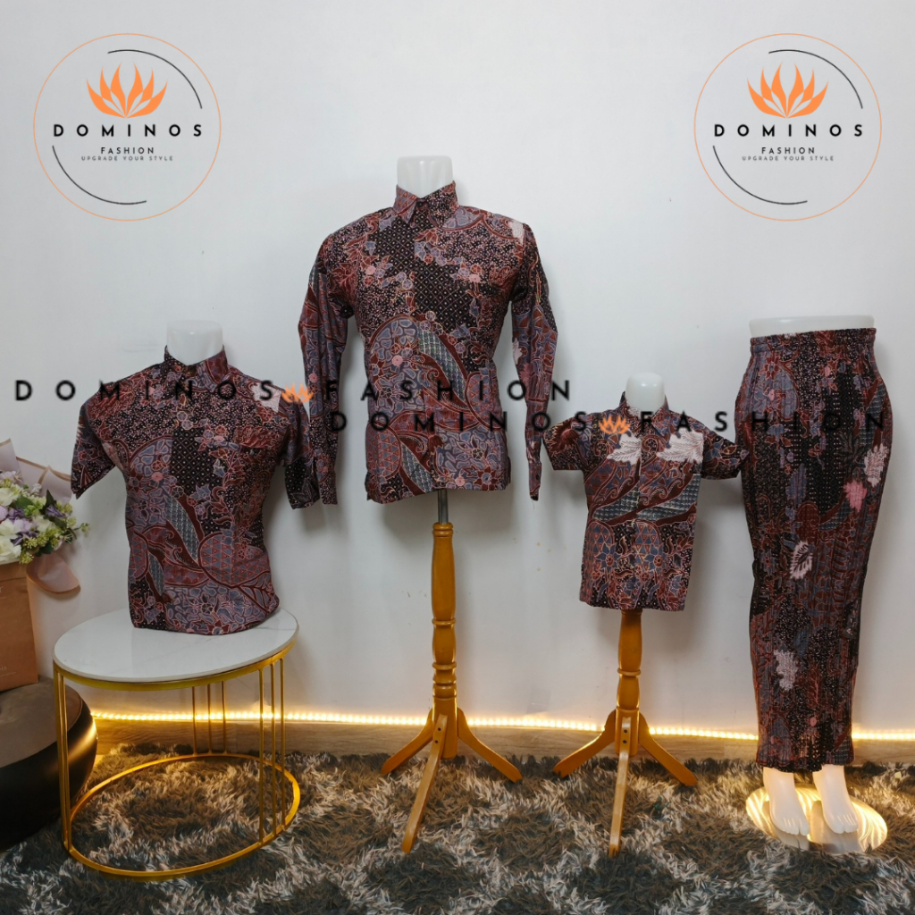 DOMINOS FASHION (AUREL LILAC)  Batik Set Keluarga - Batik Couple - Batik Seragam - Batik Modern - Ba