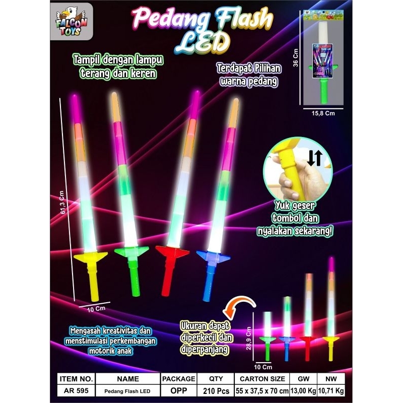MAINAN PEDANG FLAS LAMPU PANJANG CANTIK