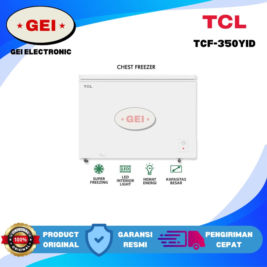 TCL TCF-350ZID CHEST FREEZER TCF 350 ZID 350 LITER KULKAS DAGING 350L
