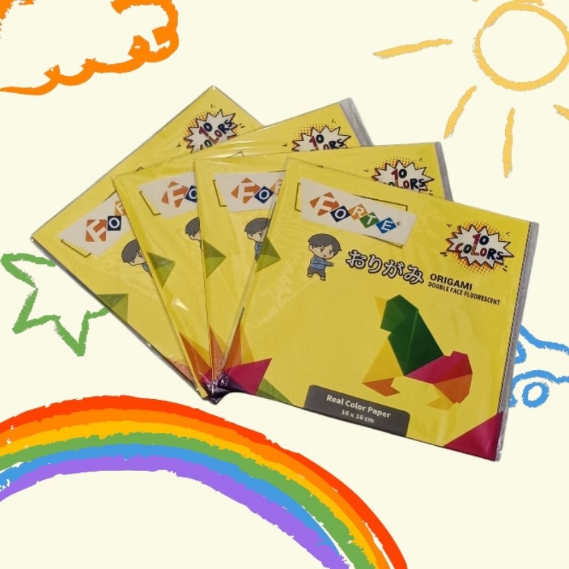 

Kertas Origami 2 Sisi Warna 16 x 16 cm 10 Warna isi 20 Lembar