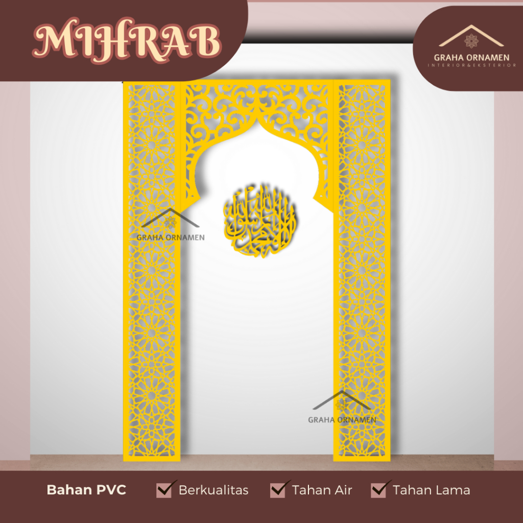 MIHRAB RUMAH | MIHRAB MUSHOLA | MIHRAB BAHAN PVC | MH02