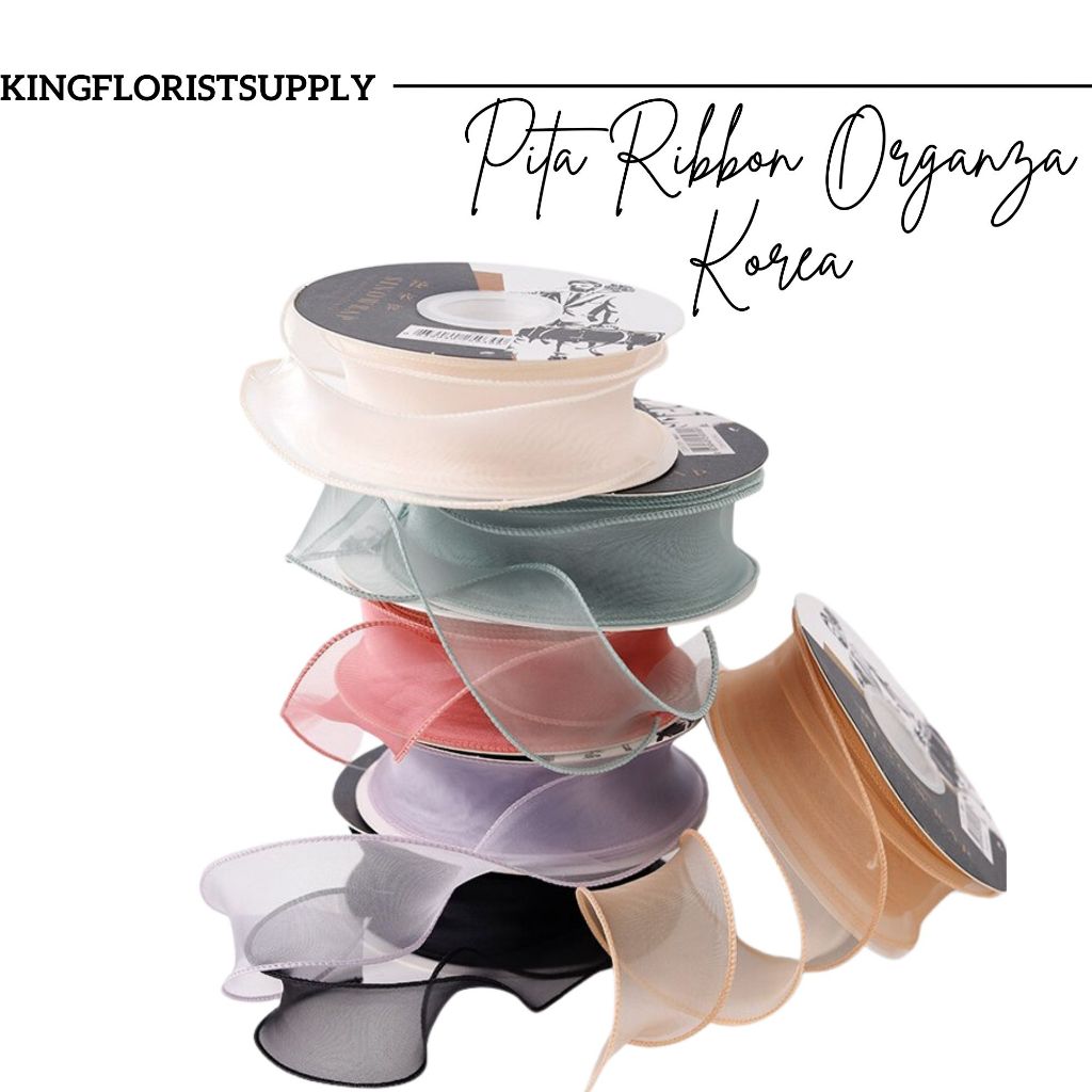 

1 ROLL( 40mm*10y ) PITA Ribbon Organza Korea / Fishtail Wave Gelombang / Kado Dekorasi Hampers/buket
