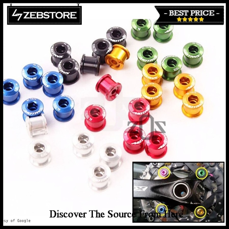 Baut Screw Crank Chainring Sepeda Bicycle Bike MTB Litepro 5 Pcs Set