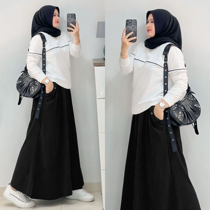 Rebecca Set Rok baju setelan wanita setelan muslim wanita setelan rok panjang