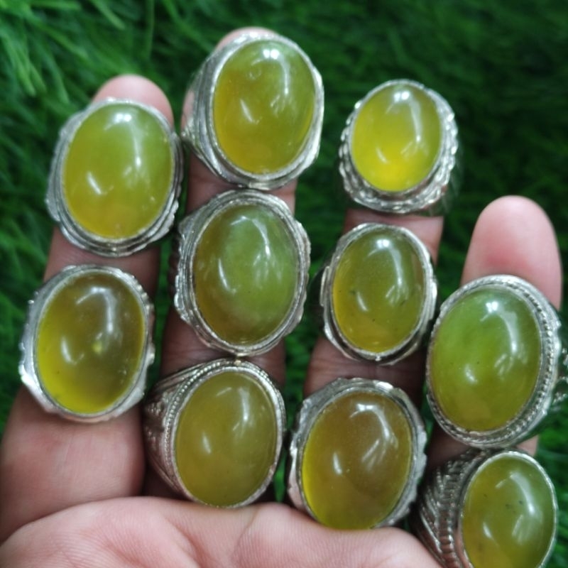 cincin batu akik sungai Dareh kristal ukuran jumbo