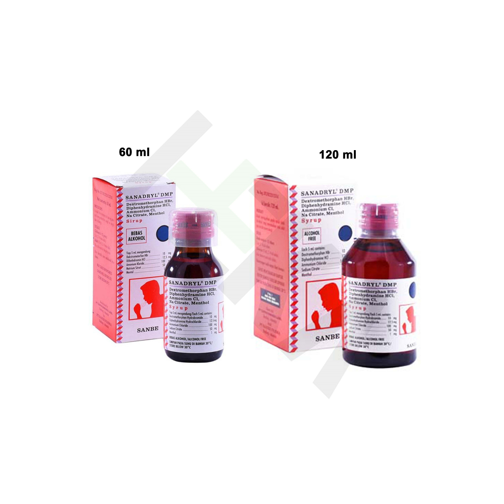 Sanadryl DMP Syrup - Sirup Obat Batuk Tidak Berdahak [Majapahit]
