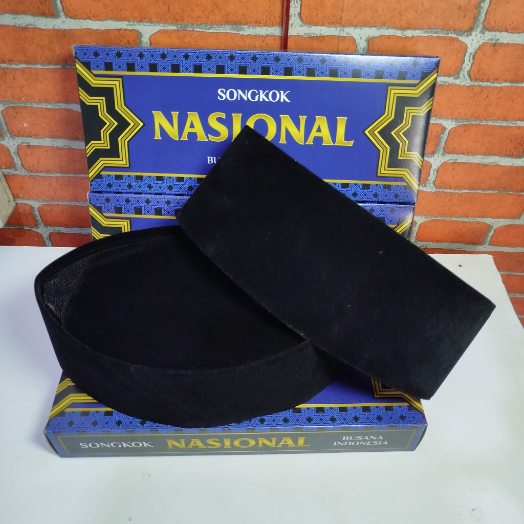 Songkok/Peci Hitam Motif AC Tinggi 7,8,9 Dewasa Dan Anak