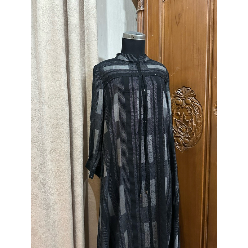 Gamis abaya arab hitam abu NETT