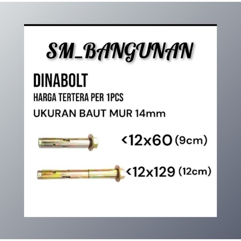 BAUT DINABOLT 12mm / BAUT TANAM DINDING 12mm (UKURAN KUNCI 14mm)