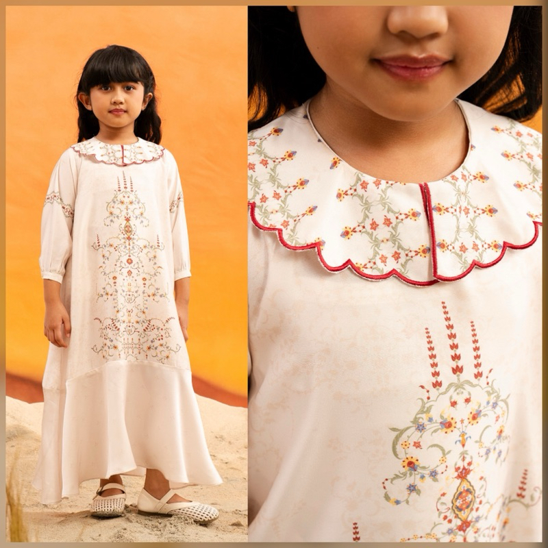 ALEZA RAYA Collection 2025 - Shila dress creme || dress anak