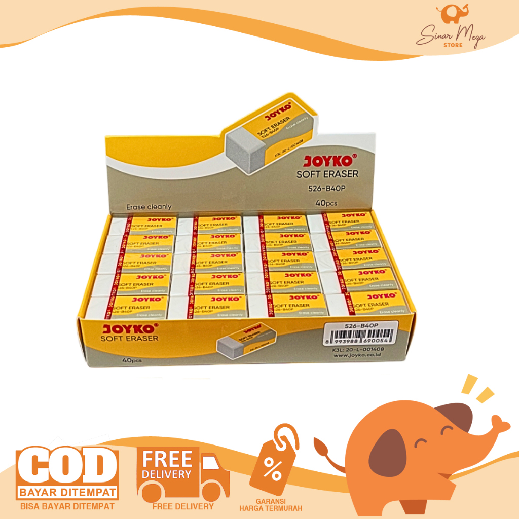 

DIJUAL PER BOX KECIL Joyko Penghapus Eraser 526 B40P Putih Kecil Murah Berkualiitas