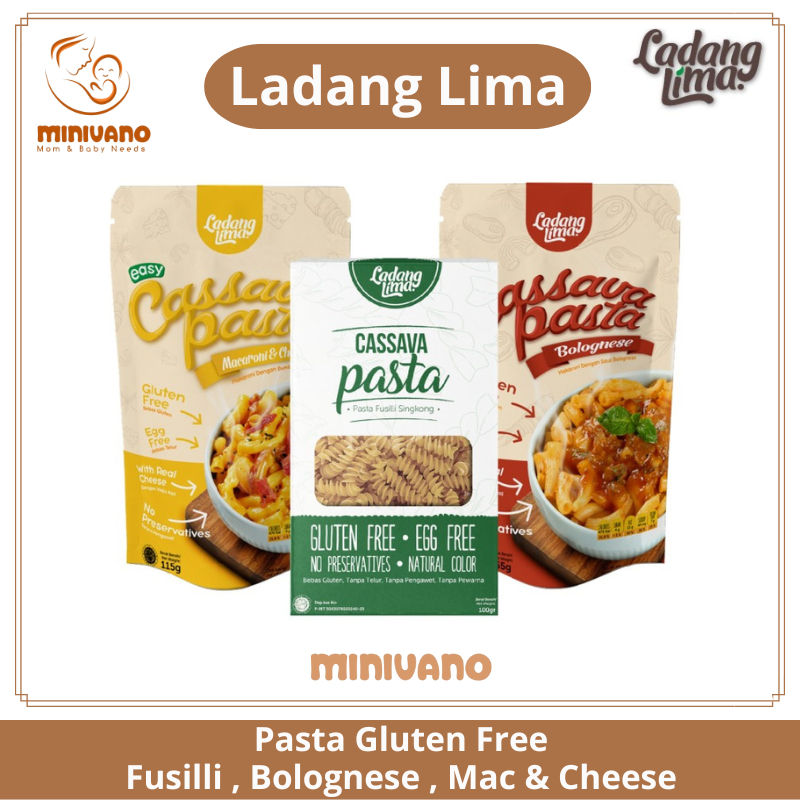 

Ladang Lima Cassava Pasta Fusilli Original / Mac & Cheese / Bolognese (100 gram) - Gluten Free, No MSG