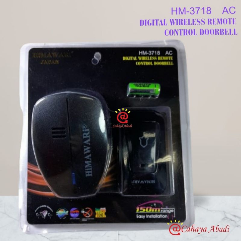 HIMAWARI Digital Wireless Remote Control Doorbell Door Bell HM-3718AC 1 Remot / Bell Pintu  Wireless