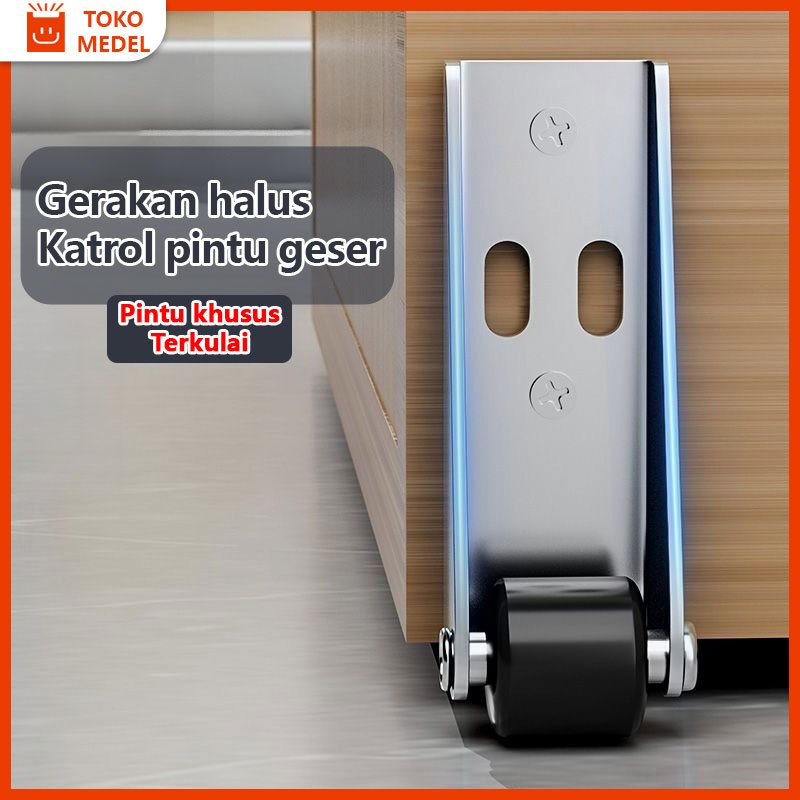 4PCS Pintu terkulai pintu geser universal roda pemandu roda pintu datar roda pendukung bawah pintu g