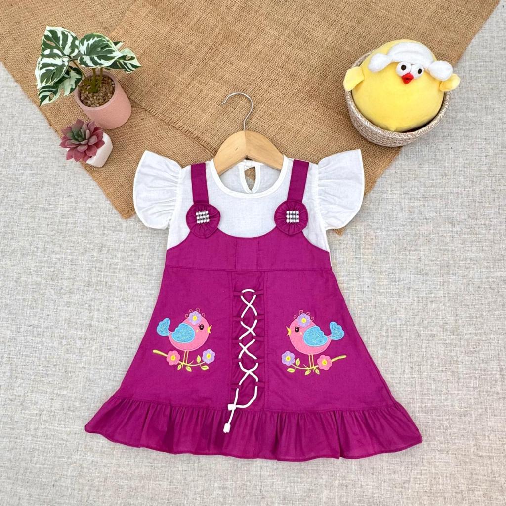 RJ7 Overall Anak Perempuan - Dress Overall Anak Perempuan - Baju Bayi Perempuan 6 12 Bulan