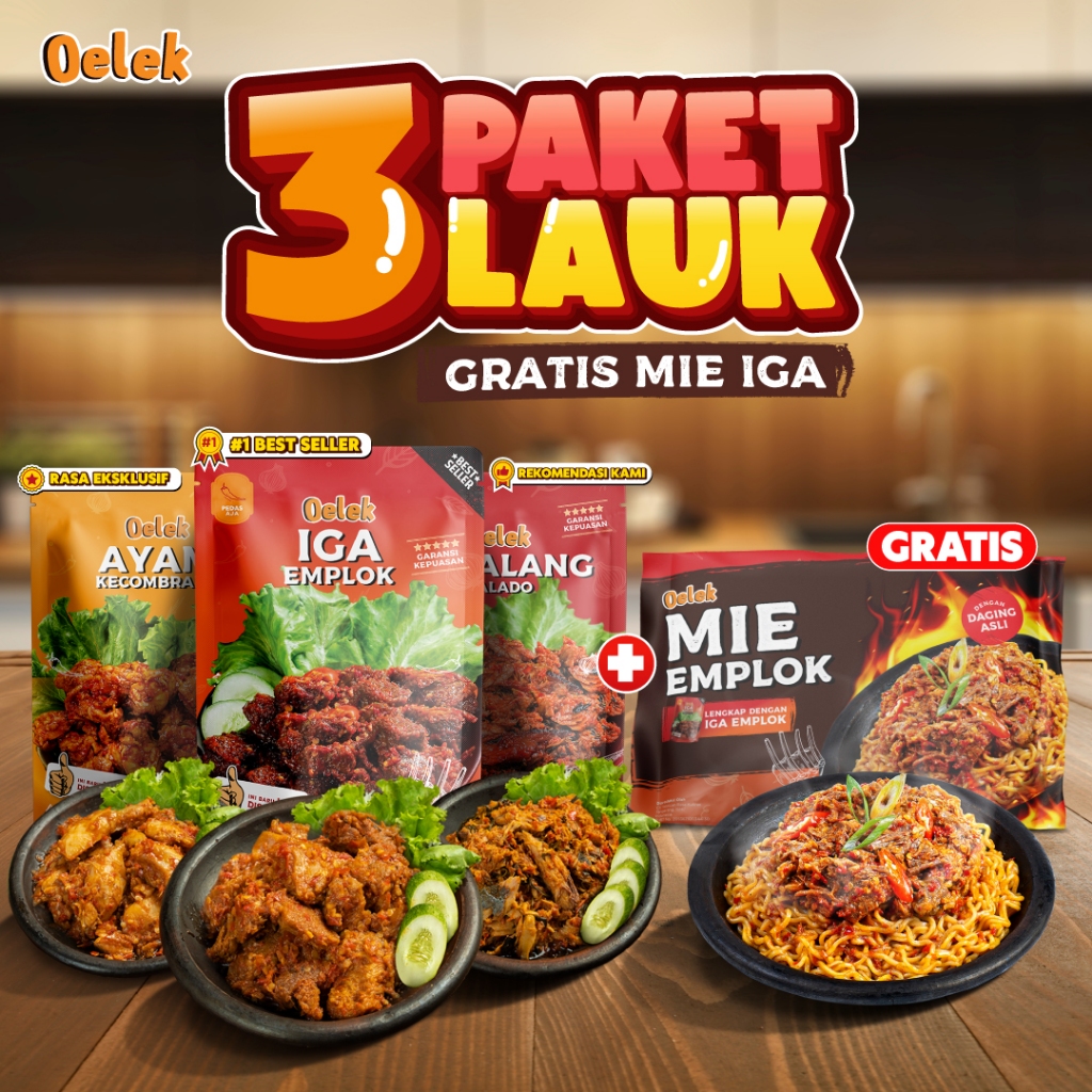 

[Beli 3 Dapat 4] Paket Cobain Dulu Lauk Emplok + Mie Iga Emplok / Iga Mercon / Iga Sambal / Oseng Iga / Lauk Siap Saji / Makanan Siap Saji