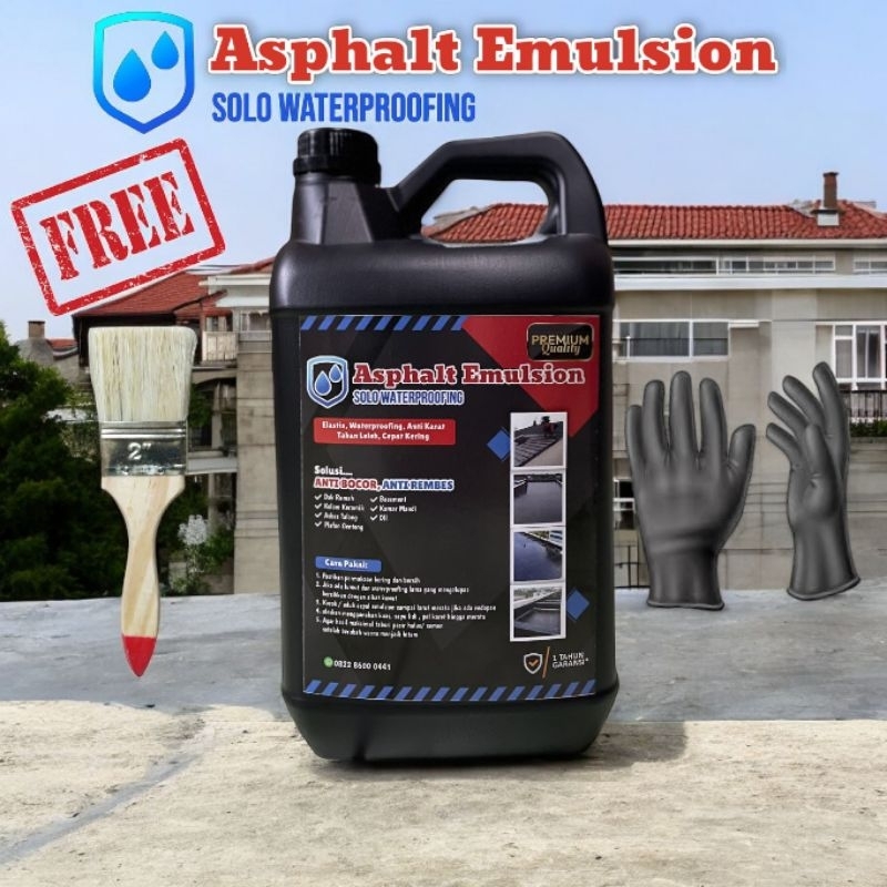 paket Cat Kolam Anti Bocor | Aspal Cair 5KG Anti Bocor Anti Rembes | Asphalt Emulsion Waterproofing 