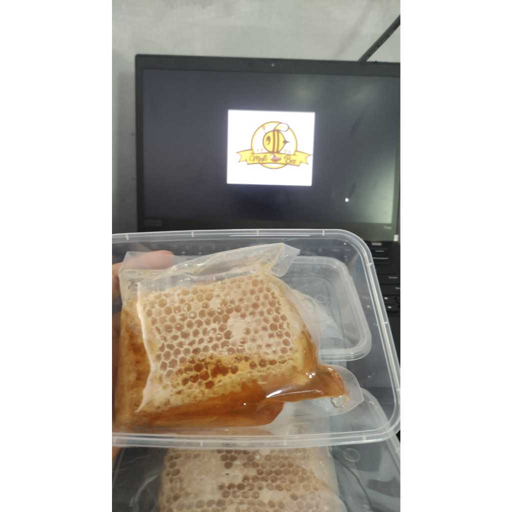 

MADU SARANG ASLI madu sarang/sarang madu/honeycomb 250 gram FREE BOX SENDOK