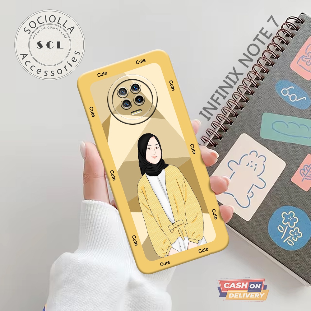 Case Infinix Note 7 Fashion Case Hijab Cute Case Pro Camera Infinix Note 7 Casing Hp Infinix Note 7 