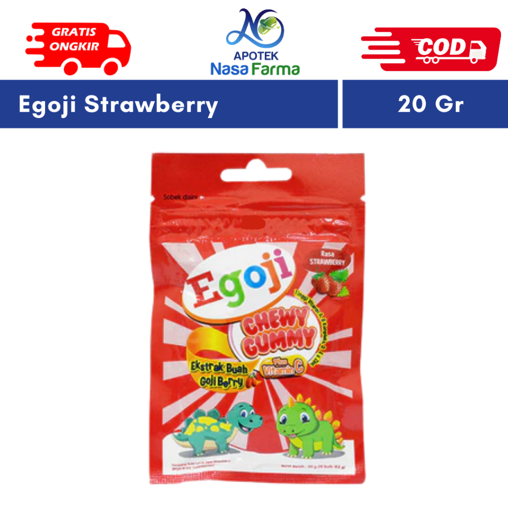 

Egoji Chewy Gummy Strawberry 1 Sachet Isi @10 Butir - Permen Gummy Vitamin C