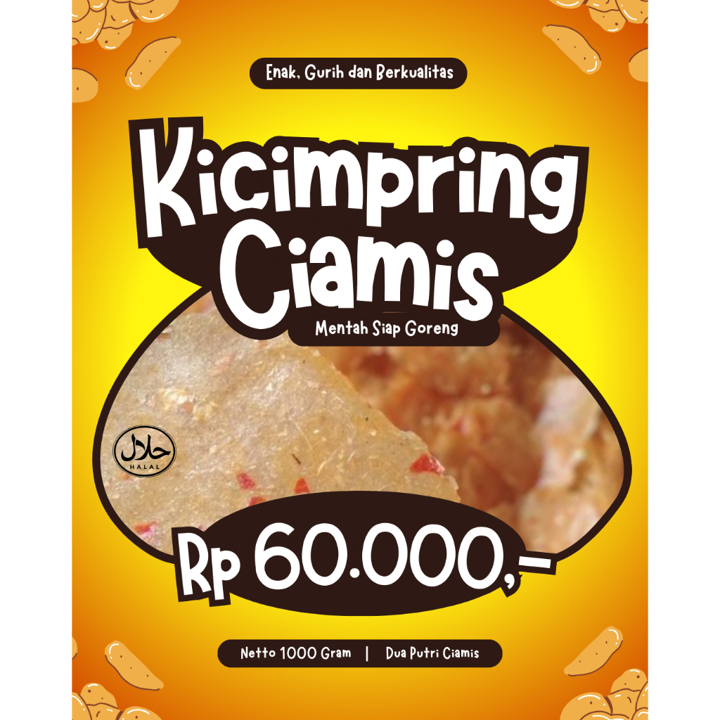 

SNACK CEMILAN KICIMPRING ASLI CIAMIS RASA PEDAS MANIS GURIH SANGAT ENAK