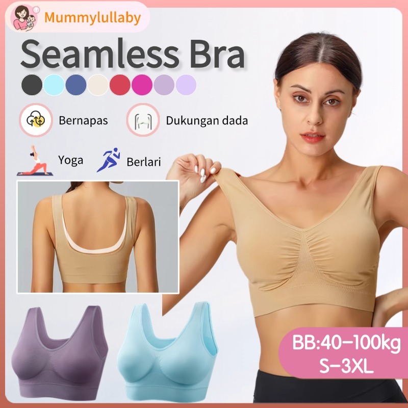 Sport Bra Seamless Wanita BH Tanpa Kawat Bra Olahraga Jumbo Push up Kutang 811