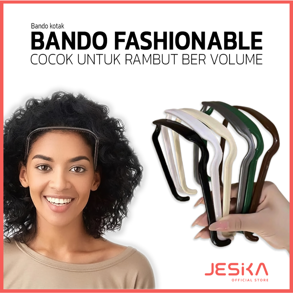 Bando kotak bentuk persegi bando model kacamata polos headband sungleasses wanita pria rambut kritin