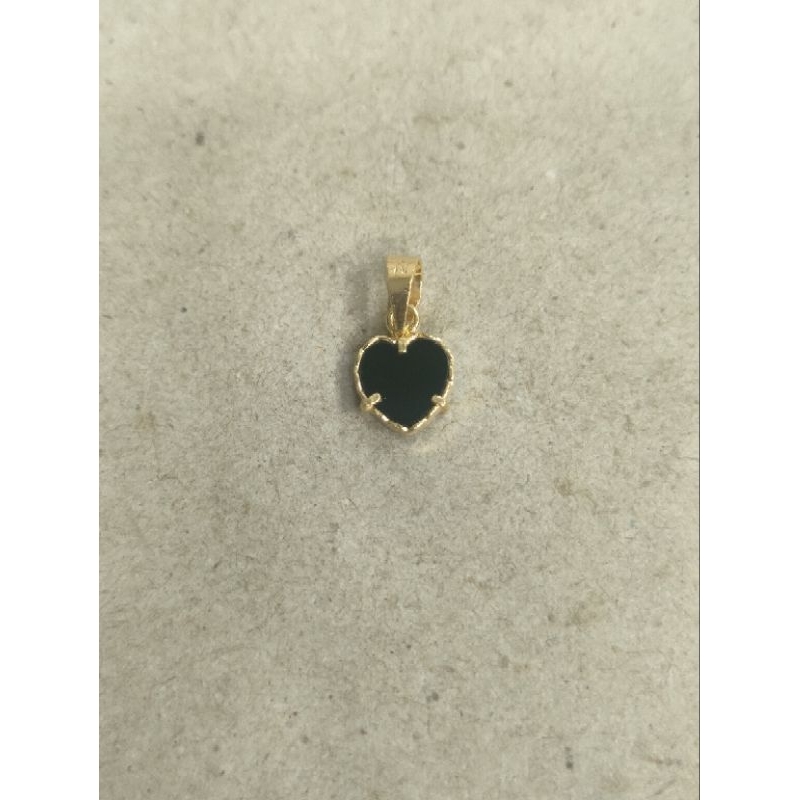liontin love batu hitam 1/2 gram emas muda