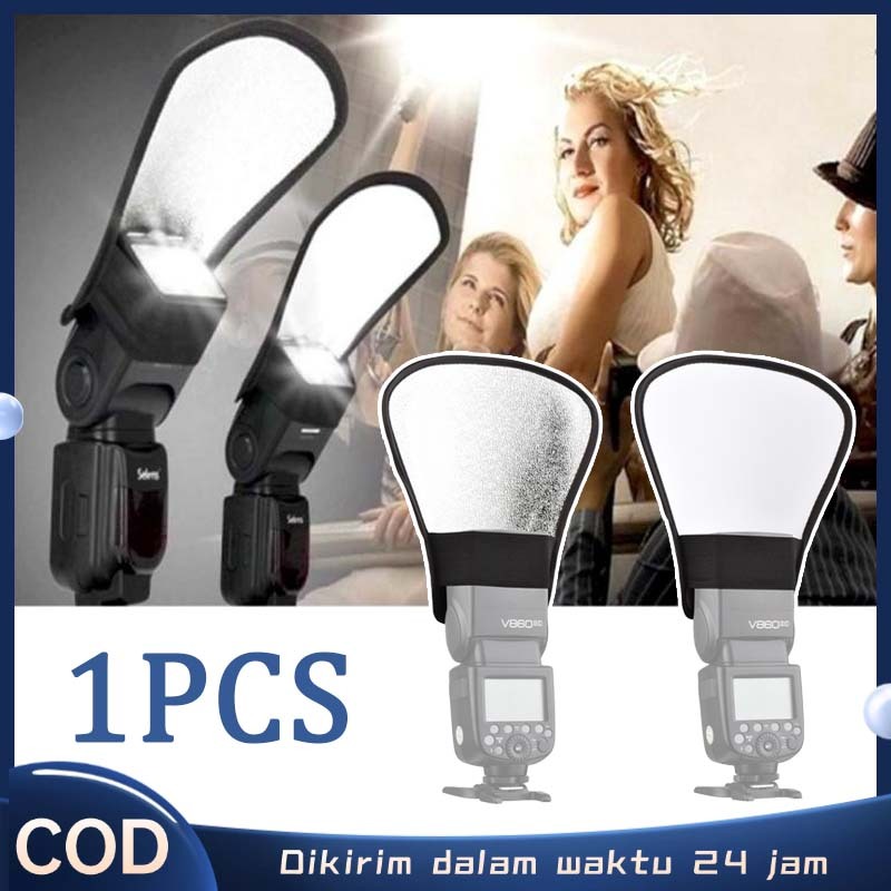 2in1 Reflektor Flash Silver White Reflektor Flash Eksternal Difuser Flash Difuser Flash Eksternal Di