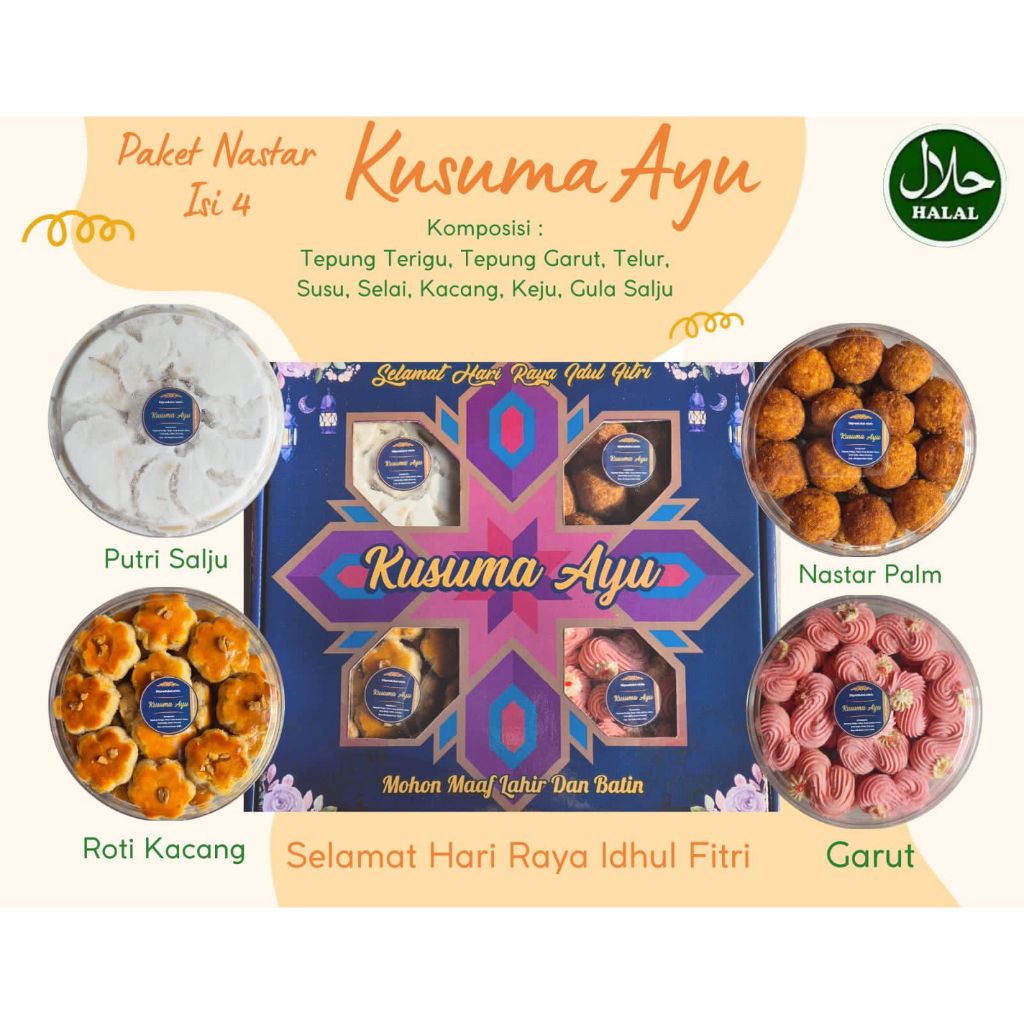 

KUSUMA AYU UNGU ISI 4 paket kue lebaran
