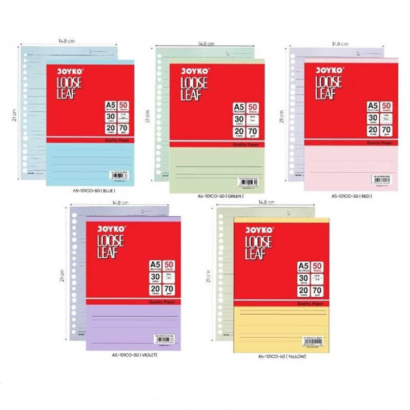 

JOYKO LOOSE LEAF WARNA / ISI BINDER / KERTAS BINDER / ISI FILE