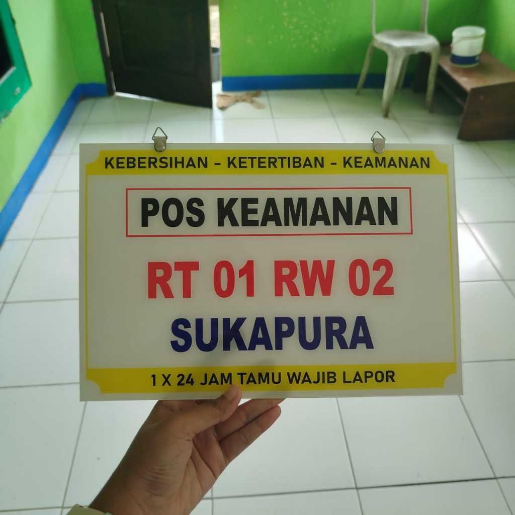 

PAPAN AKRILIK dan STIKER, PAPANPOS KEAMANAN RT - DESA, AKRILIK CUSTOM, FREE DESAIN ( A 238 )