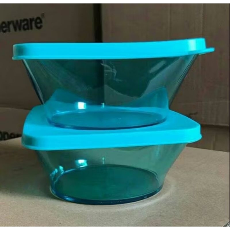 (asli tupperware) eleganzia bowl 600ml / bowl kristal tupperware / clear mate tupperware (harga satu
