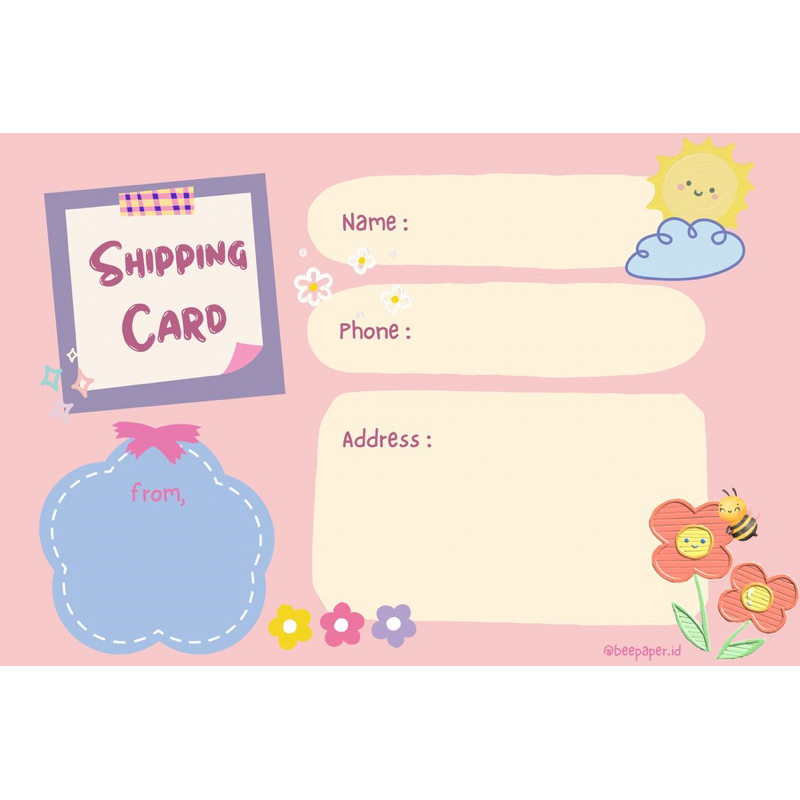 

kartu pengiriman online shop