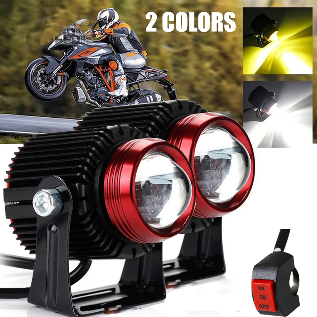 【Ready Stock】2PCS Laser Gun 4Mode Lampu Mengemudi Mini Senter Sorot Tinggi/Rendah Lampu Kabut Merah 