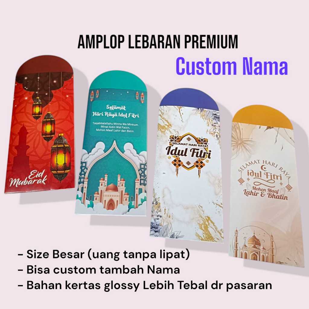 

Amplop Lebaran Premium Custom Tambah Nama Amplop idul fitri jumbo besar Angpao lebaran custom - isi 10pcs