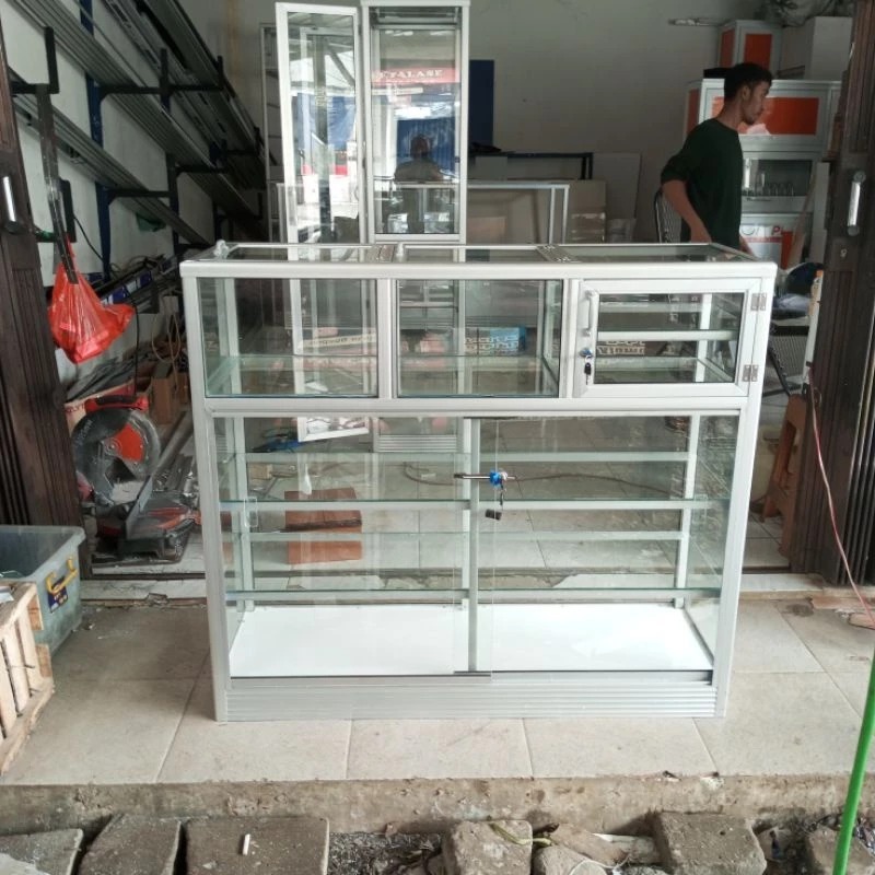 etalase beras/etalase warung/etalase jualan/etalase sembako/etalase alumunium/pengiriman only jabode