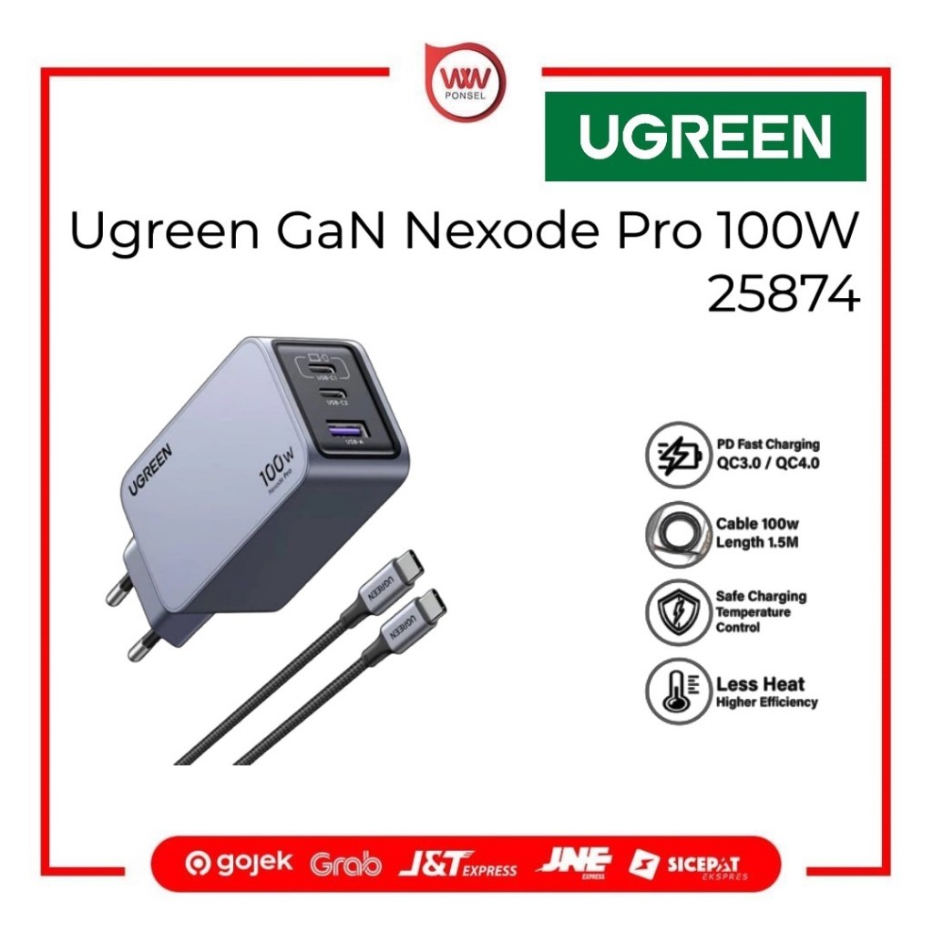 Charger UGREEN 25874 NEXODE PRO 3 Port GaN 100W