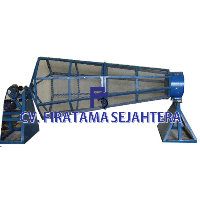 Mesin Pengayak Kompos Rotary 4 Meter Dengan Penggerak Diesel 10-12 HP