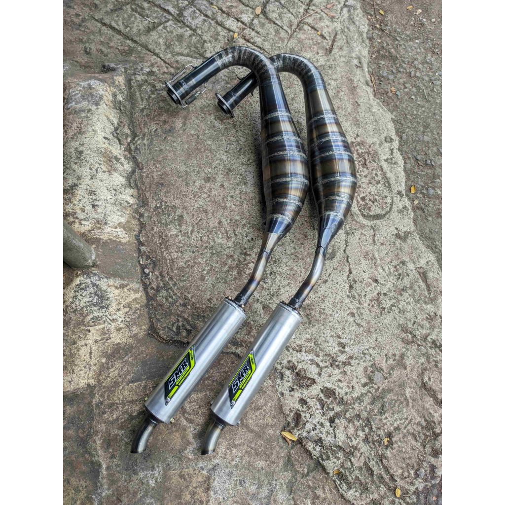 Knalpot SMR RX-King Kolong PDK Scorpio Plat - Leher Cacing Slip On