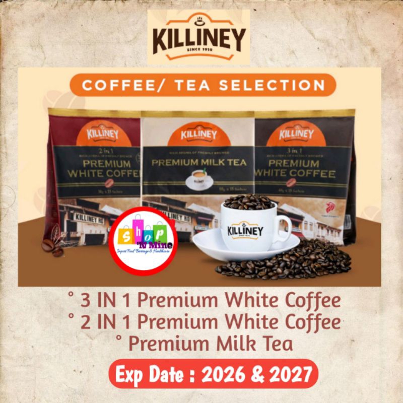 

KILLINEY PREMIUM COFFEE 3IN1 / 2IN1 / MILK TEA Kopi Import Singapore