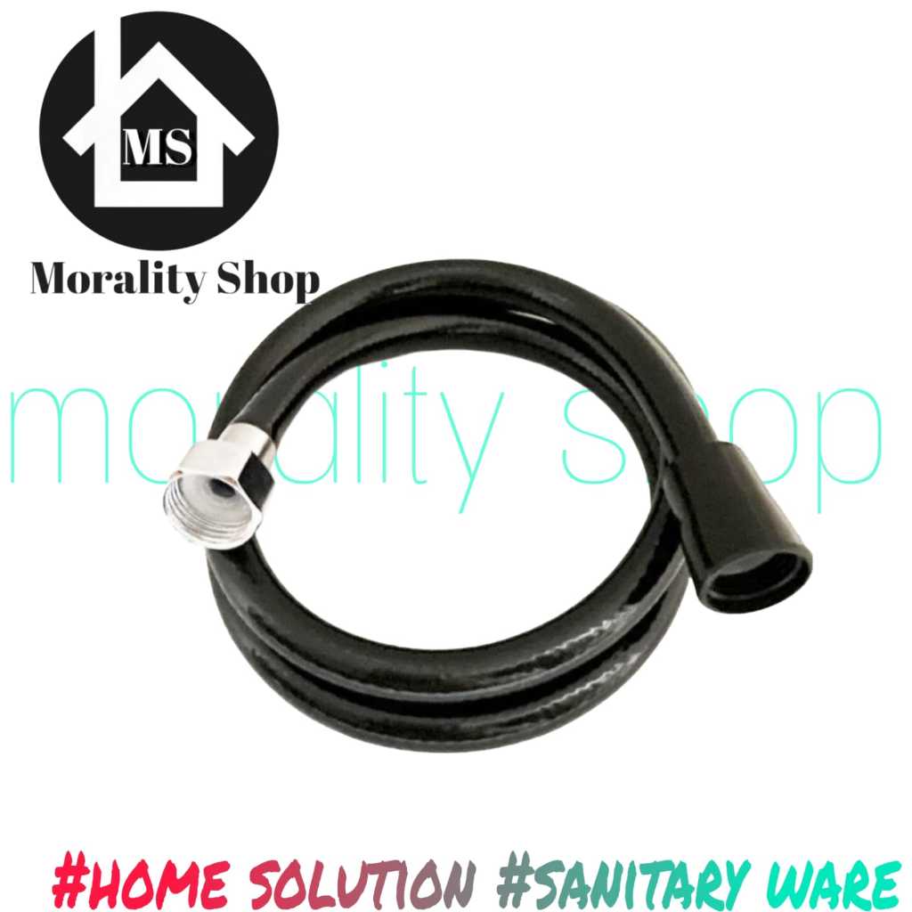 Selang Shower 110 cm Plastik Hitam - Selang Plastik PVC Black Murah