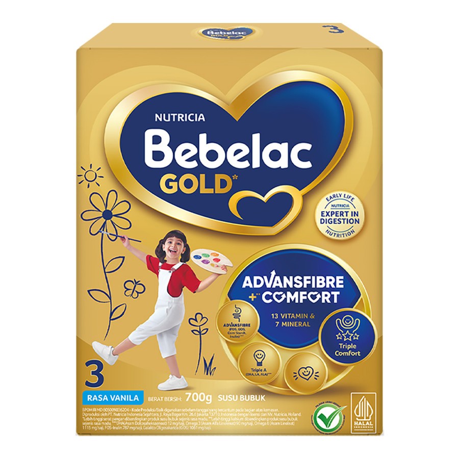 

Bebelac Gold 3 Susu Bubuk Pertumbuhan Anak Vanila 700g