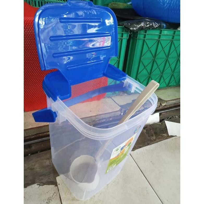 Aquarium Es buah 15 Liter Green Leaf 0166 GY Engsel + Gayung Toples Air Kerupuk Plastik Rice Box Mir