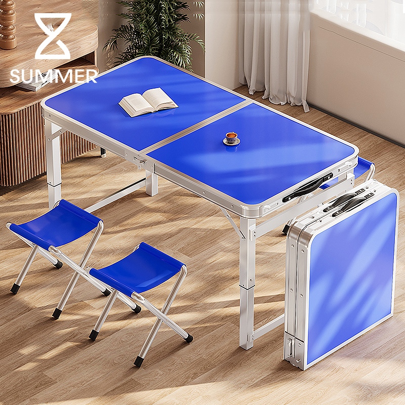 ⭐Garansi 1 tahun⭐ Meja Lipat Koper 2 Kursi Meja Lipat Meja Koper Aluminium meja Portable Kaki
