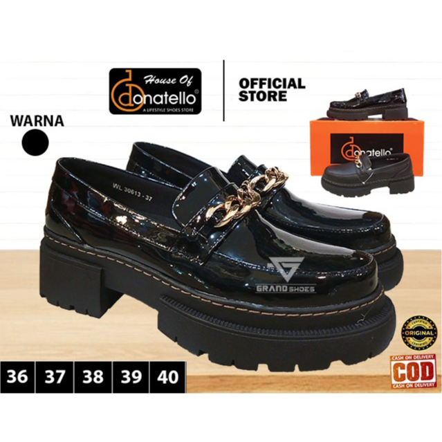 DONATELLO Sepatu dokmart hak tahu slip on fashion casual wanita perempuan Original