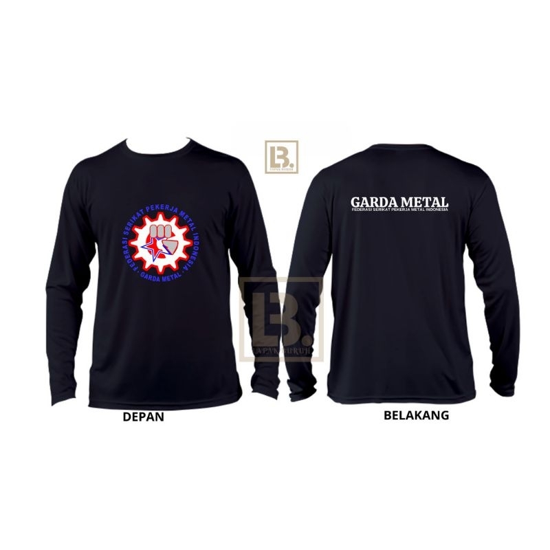 BAJU KAOS GARDA METAL FSPMI LENGAN PENDEK & PANJANG BAHAN KATUN COMBED 30s