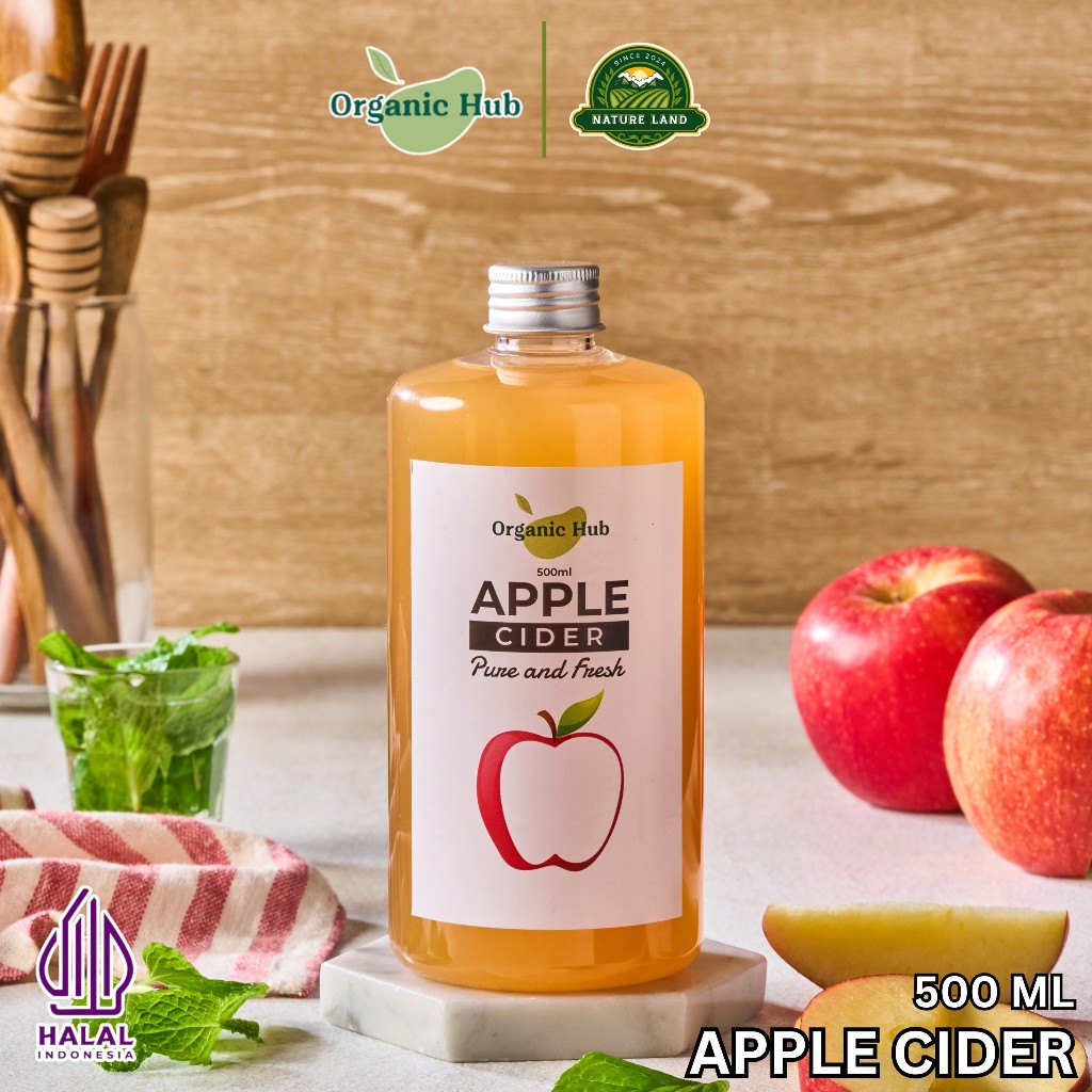 

Organic Hub Cuka Apel With Mother 500 ml Asli 100% Apple Vinegar With Mother