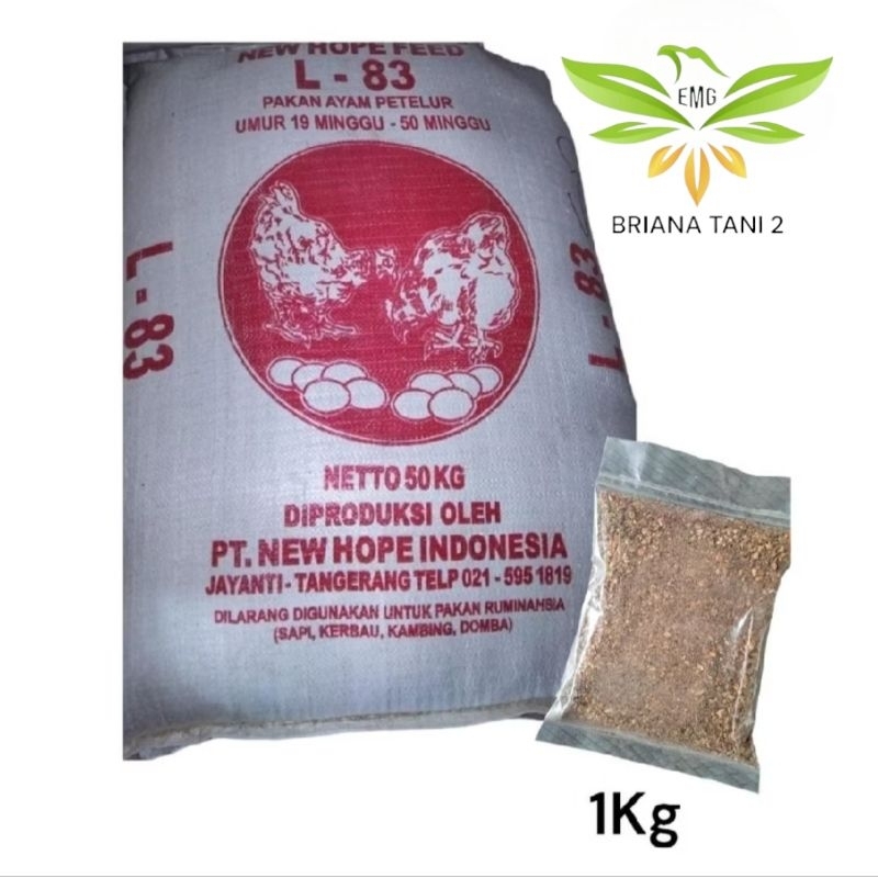 Repack 1kg Pakan L-83 AYAM PETELUR L 83 Umur 19 Minggu - 50 Minggu L 83 NEW HOPE